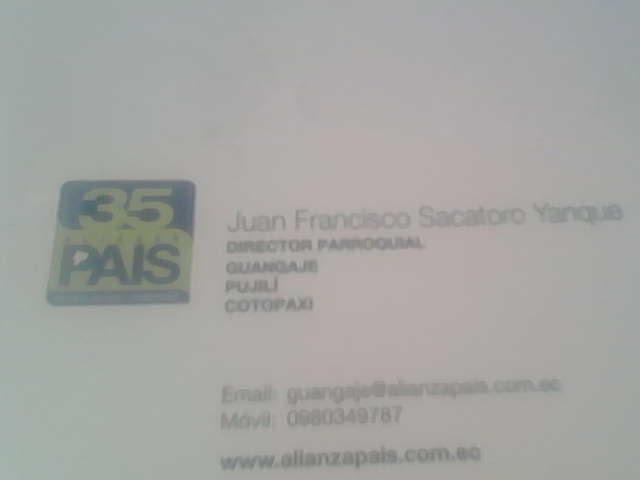 SACATOROY's tweet image. Director AP. Parroquial Guangaje. Saluds