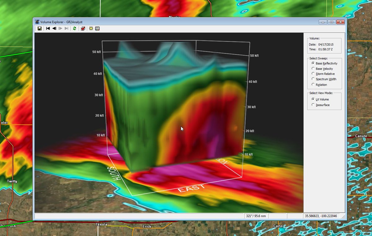 BrianJamesWx's tweet photo. Impressive overshooting top on the storm near Sayre, OK right now. #GR2Analyst #okwx http://t.co/ohaeoDkZ0p