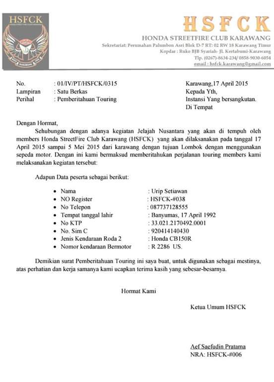 Mohon do'a &amp; support buat member kami yg akan melakukan riding tujuan lombok cp 0877-3712-8555 <a href="/ASFI_ID/">CB150R Indonesia</a> <a href="/InfoTouring/">Info Bikers</a>