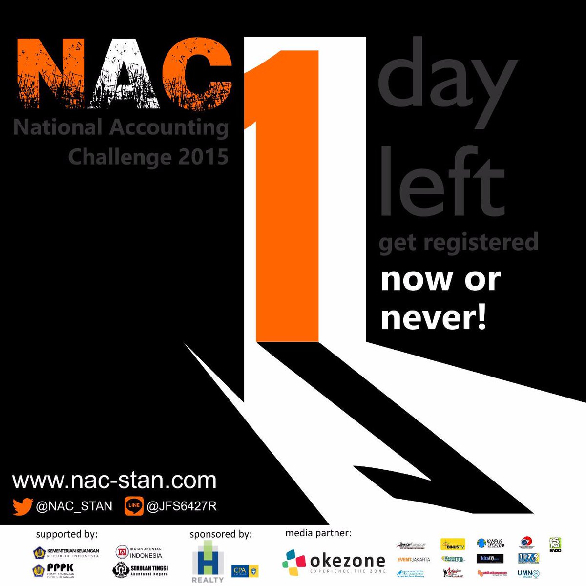 Pdaftarn NAC 2015 tu2p hari ini pkl 23.59..Ikut lomba akuntansi yg cerdas,komprehensif &amp; spektakuler?Now or Never!