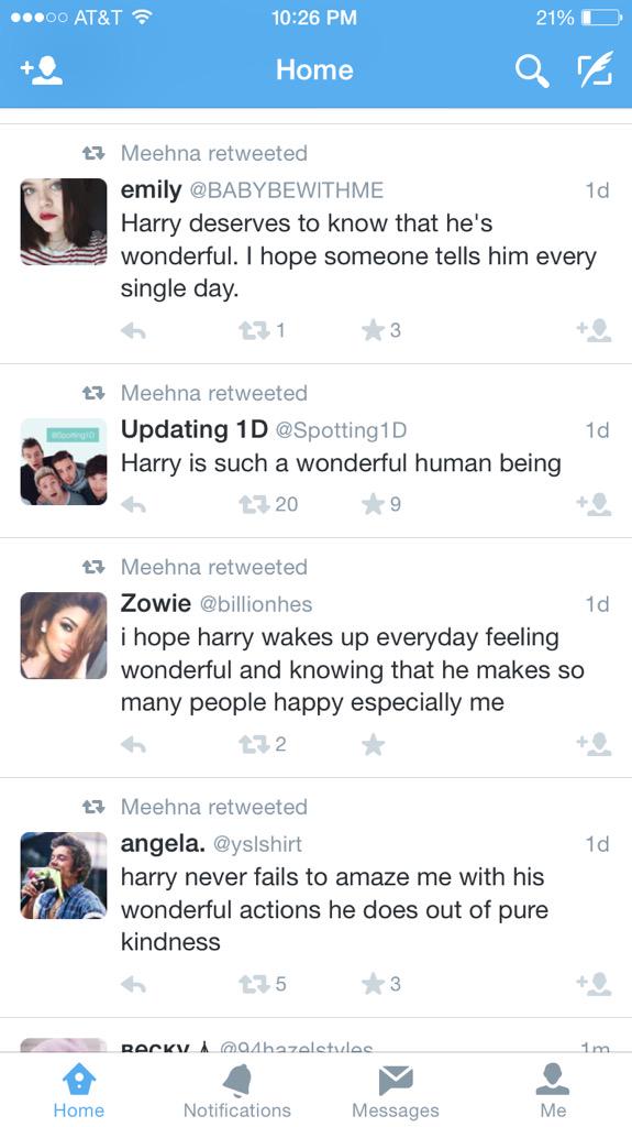 HarrysTLhere's tweet photo. Forget the Zayn drama. Let's focus on how pretty Harry's timeline looks right now http://t.co/phxe38H07f