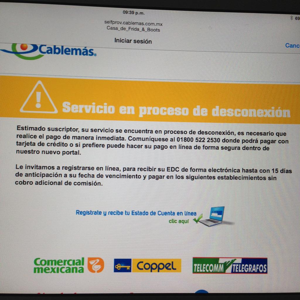 R_lz's tweet photo. @Cablemas No! Ya que me desconectaron el servicio el cual ya se pago desde el martes! http://t.co/xTxDRTuu5p