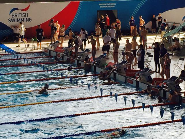 Look luck to Spencer Williams in 100 fly #BSC15 @britishswimming @LatymerSport warming up #LondonAquaticCentre