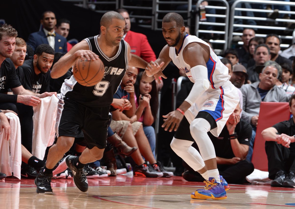 NBA's tweet image. Clips &amp;amp; Spurs hoping strong finish fuels #NBAPlayoffs run (via @langwhitaker): on.nba.com/1JOH5xH #CLIPPERSvSPURS