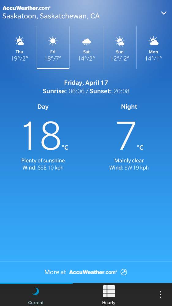 BusStopSK's tweet photo. Beautiful forecast for tomorrow- plenty of sunshine! Come see us for some refreshing treats. #yxe http://t.co/bS2gqwbdfR