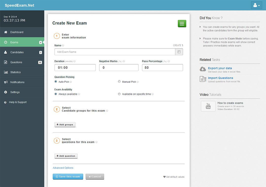 speedexam's tweet image. Instant exams, create &amp;amp; serve in 1 minute. bit.ly/1DOgrUM #Quiz #Quizmaker #Testmaker #GMATE