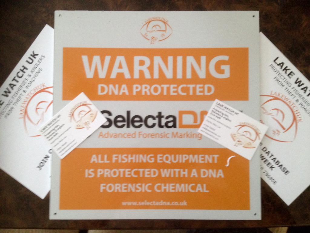 Order your dna kit to protect your fishing equipment. Large sign for Bivvy area only #prevent #tackle #theft #carp