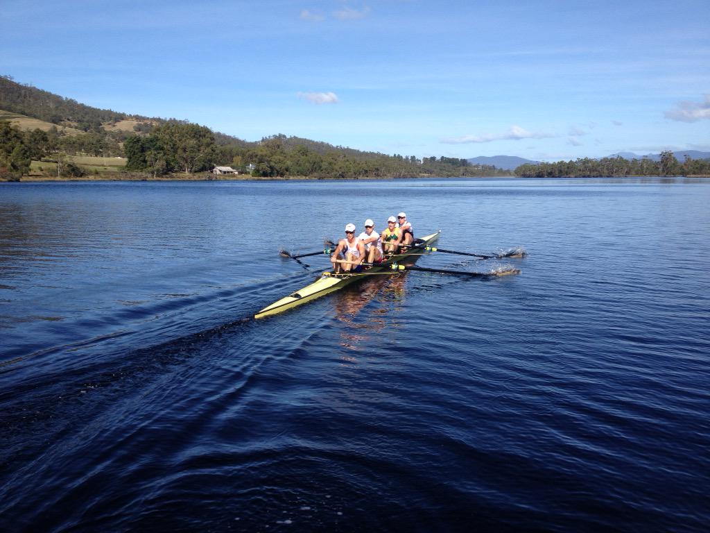 tassiesport's tweet photo. @RowingAust Men's Lightweight 4 working hard today on the Huon River. Perfect training conditions!! #ARTeam http://t.co/r3orkq2oKY