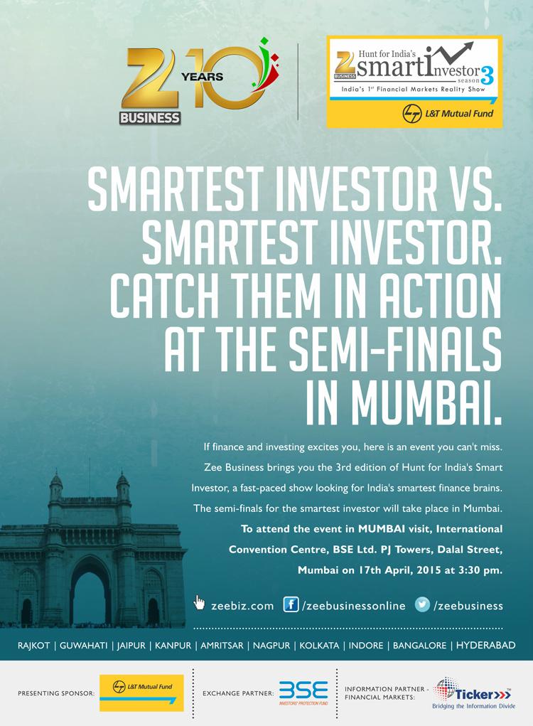 ZeeBusiness's tweet image. Smartest Investor vs Smartest Investor. Catch them in action at the semi-finals in Mumbai.

zeebiz.com