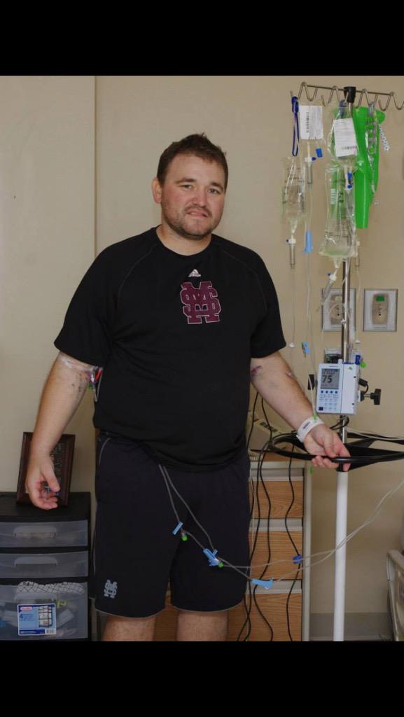 GADees's tweet photo. @Coach_Cohen  @3strikes_MSU I want you guys to know what day two of chemo looks like! #iFight #teamDees #HailState http://t.co/5rPpHpfqiV