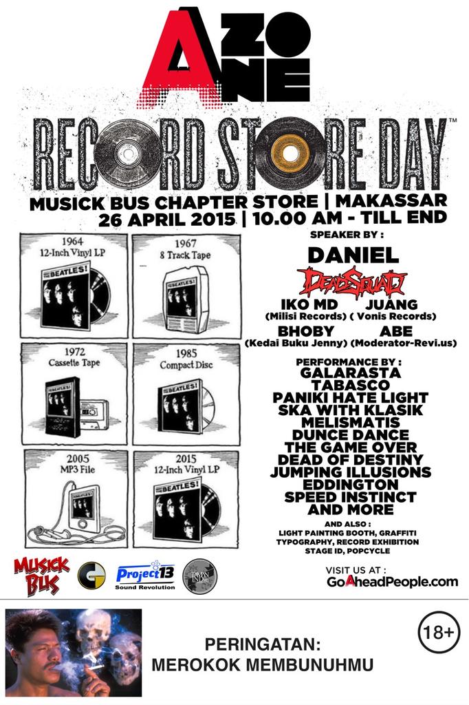 SpeedInstinct's tweet photo. Yo! ramaikan Record Store Day Makassar 26 April nanti dan dapatkan album pertama kami!👊 http://t.co/PaWrSapOx6 http://t.co/cM2Oq5qpiq