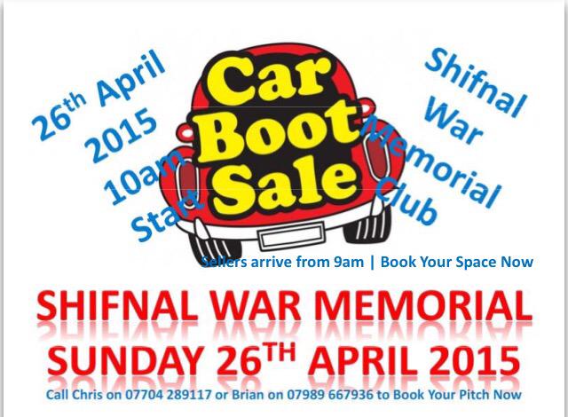 We've slightly altered our start time for the car boot next weekend. Please RT and make some money on the day