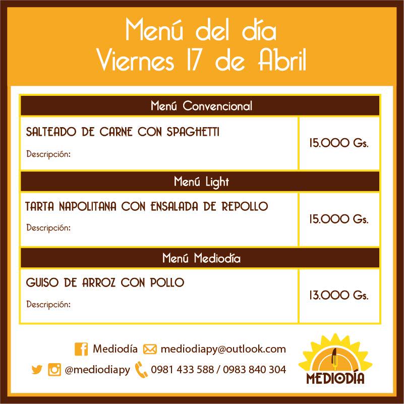mediodiapy's tweet photo. ¿Ya sabes que comes hoy?
Te dejamos el menú del día.

#mediodiapy #Porfinesviernes http://t.co/zT83mFTofP