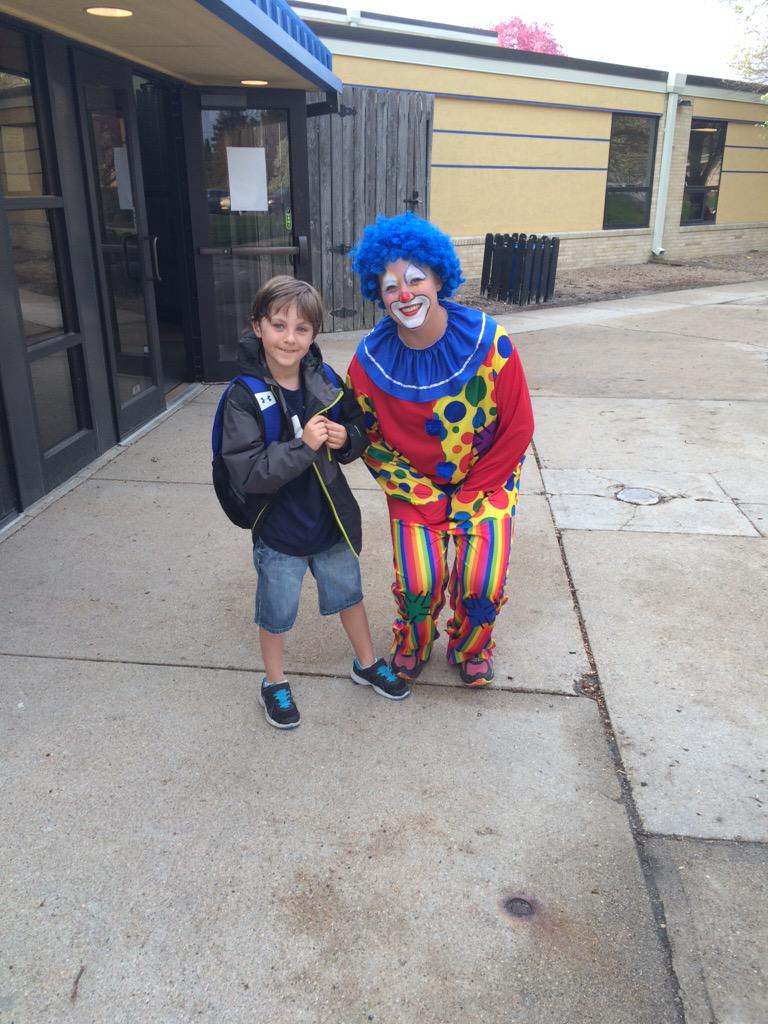 Clown Day at DC West. We are all so excited for the school carnival tonight!