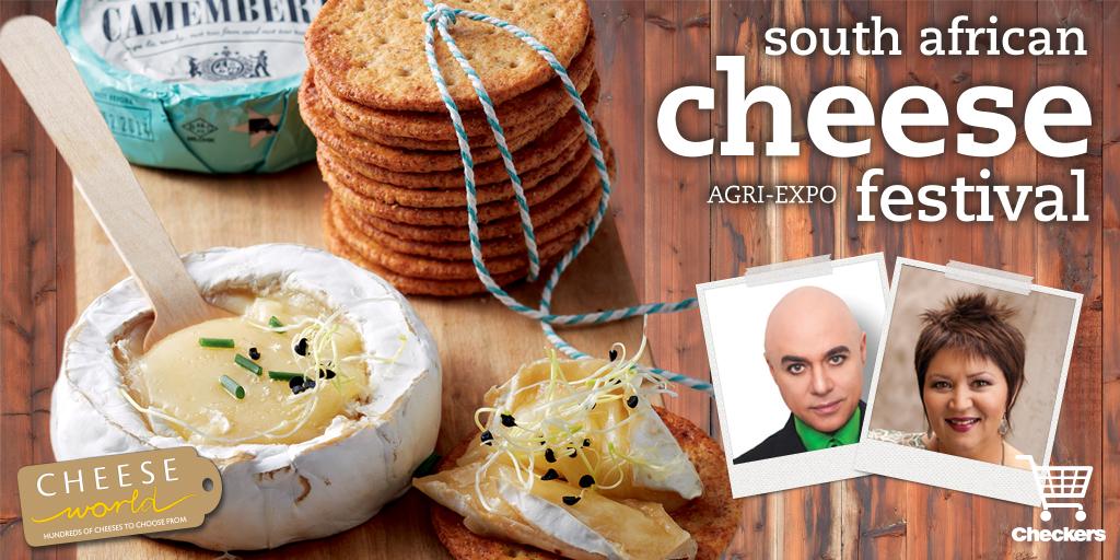 CheckersSA's tweet photo. #ExperienceCheckers with #Nataniel &amp; @JennyMorrisChef at the @SACheeseFest 25-27 April. RT if we'll see you there! http://t.co/x6tOex9a47