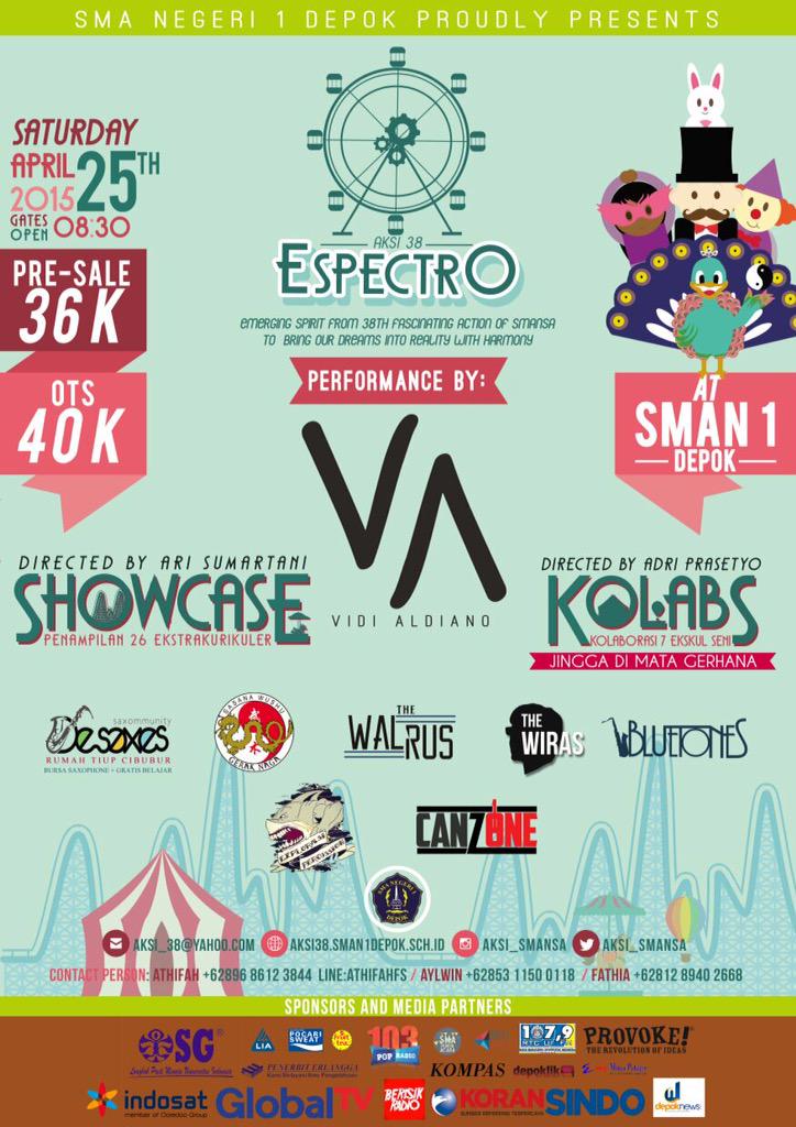 Puncak Aksi 38 Espectro! Kolaborasi 26 ekskul dengan GS Vidi Aldiano! :D <a href="/cumadi34/">SMAN 34 Jakarta</a> @osis38_ <a href="/OSIS39/">OSIS SMAN 39 Jakarta</a> <a href="/SMAN48JKT/">SMAN 48 JAKARTA</a>