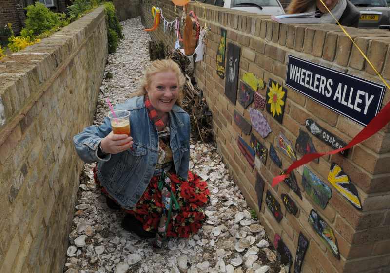 BGreenPics's tweet photo. Opening of Wheelers Alley, off Regent Street,  Whitstable....delightful @TimesWhitstable http://t.co/A2teJuckY2