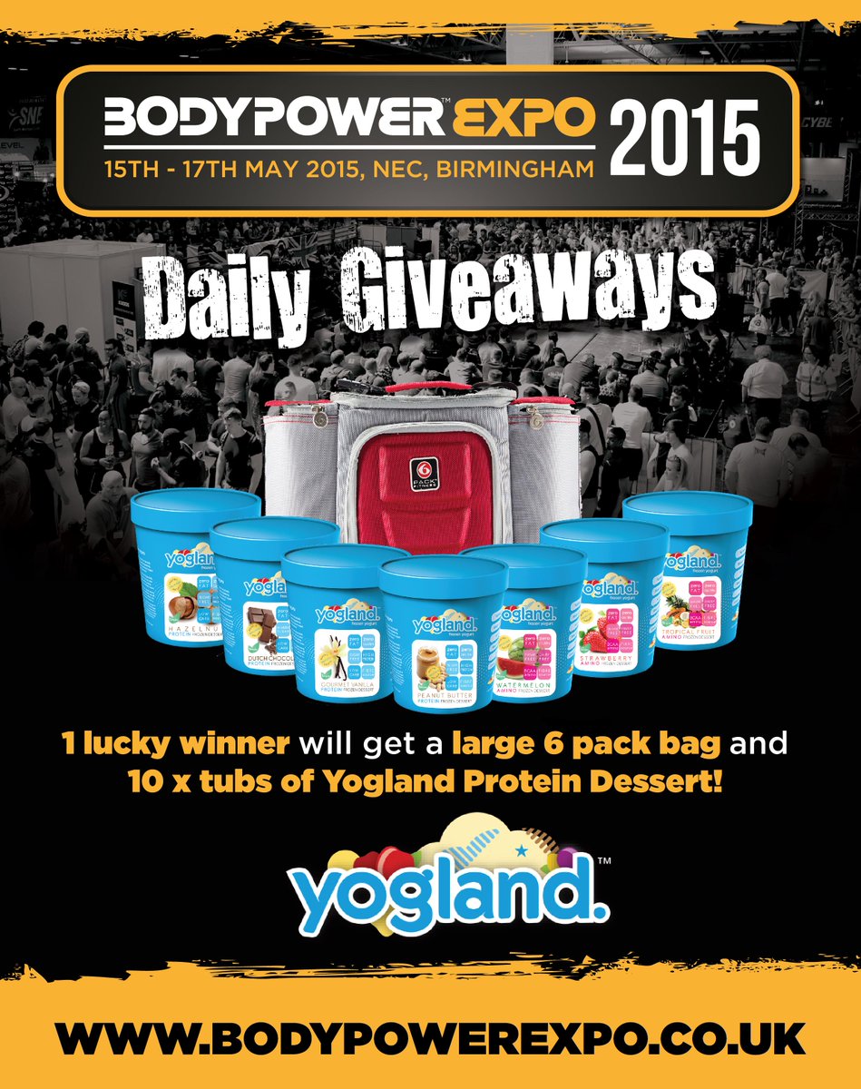 BodyPowerExpo's tweet photo. #BodyPower #DailyGiveaways!
RT to be in a chance with to win a @Yogland Protein Dessert pack!
#4WeeksToBodyPower http://t.co/DC8uhOlaor