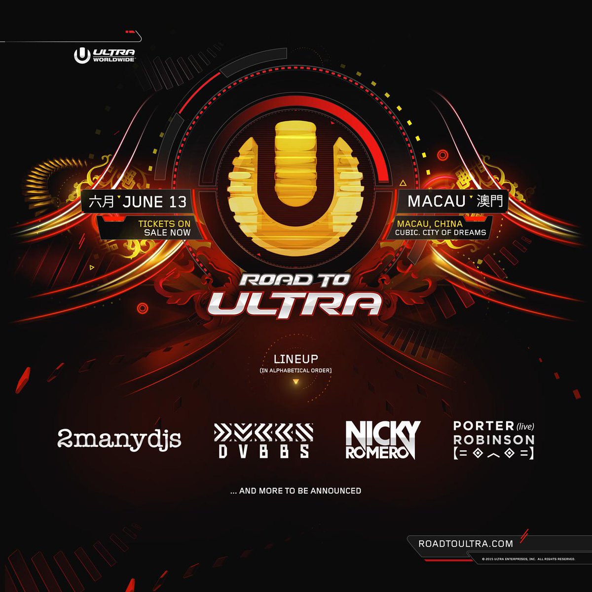 UltraHK's tweet photo. ARE YOU READY?! We are proud to present to you Road To Ultra Macau's DJ headliner lineup! #StayConnected #RTUMacau http://t.co/YZ5B8DQV2O