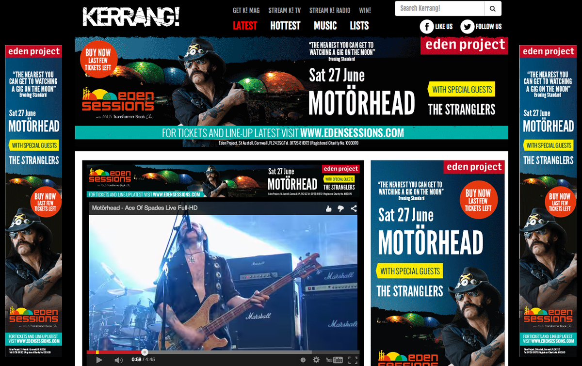 KerrangMagazine's tweet photo. Thanks to @myMotorhead and @TheEdenSessions for making http://t.co/0hMeKCtAB6 look killer ahead of the June 27 show! http://t.co/5x1EakW5su