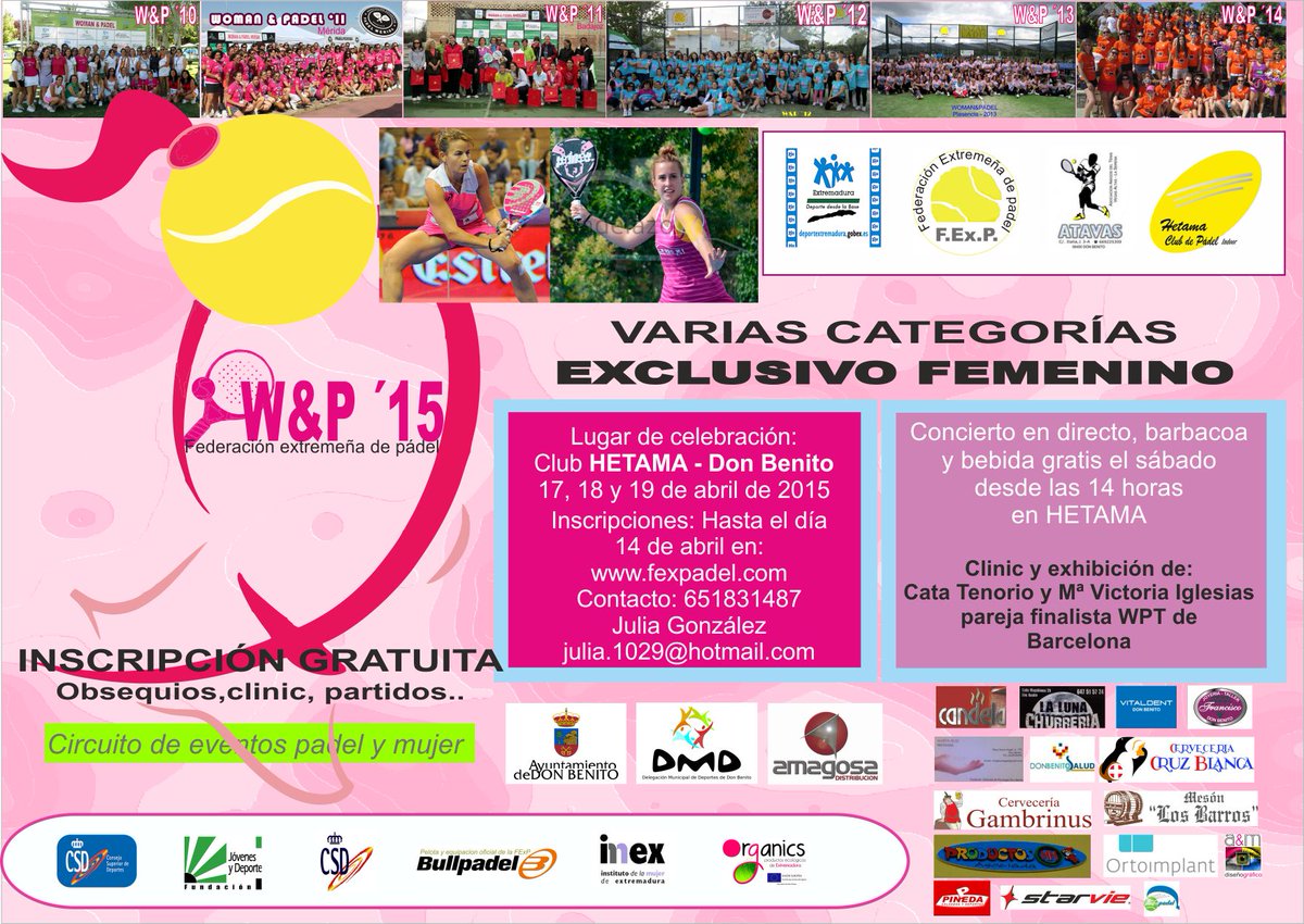 J_L_Quintana's tweet photo. Mañana en @HetamaPadel  comienza la 7ª edición del WOMAN&amp;PÁDEL 2015. Mucha suerte para la organización. #JLQ http://t.co/dOq9JRPHzR