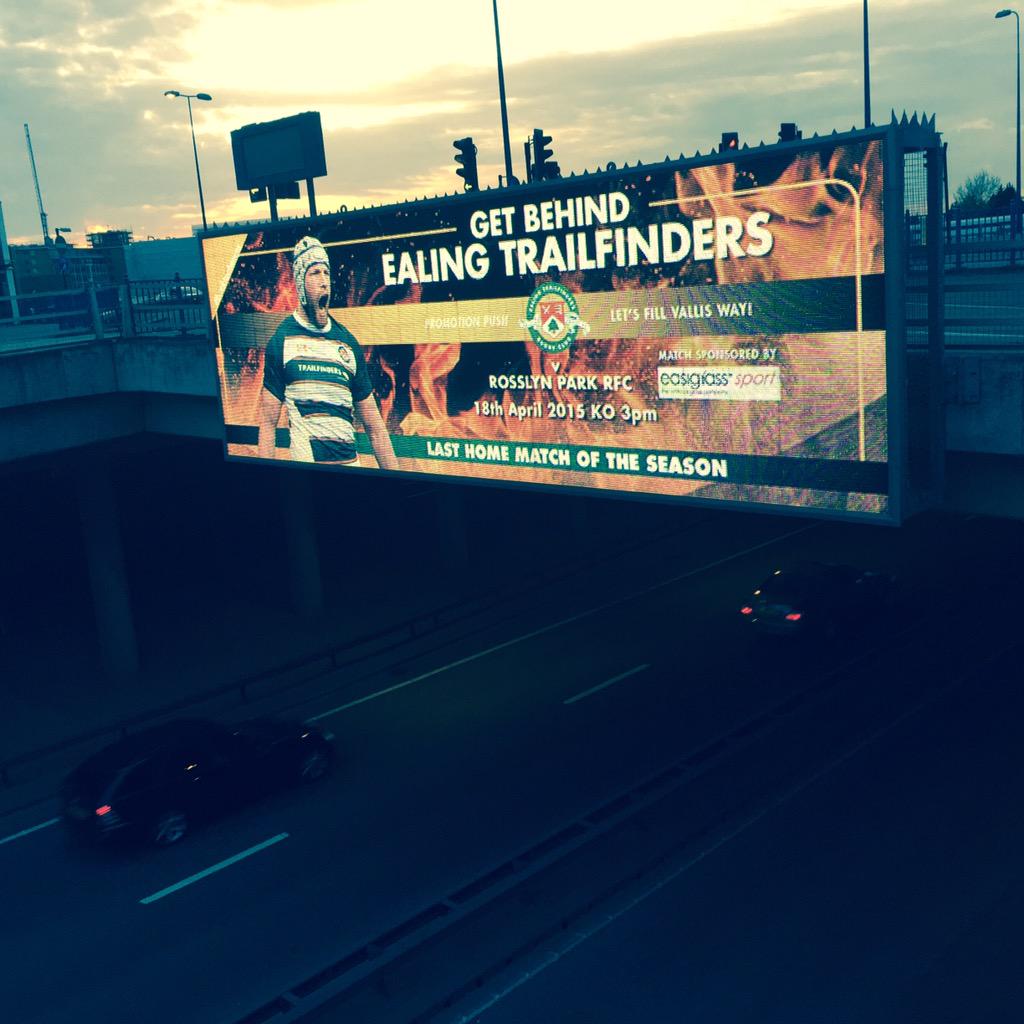 ealingtfrugby's tweet photo. If you're whizzing by Westfield or Hammersmith look out for our @OceanOutdoorUK ads for Saturday's match #yealing http://t.co/aePcUUlJkG