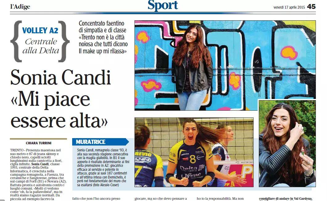 TrentinoRosa's tweet photo. Non perdetevi l'intervista di @ChiaraTurr alla nostra @soniacandi su @giornaleladige di oggi! #ForzaDelta http://t.co/CFi2yBSVFi