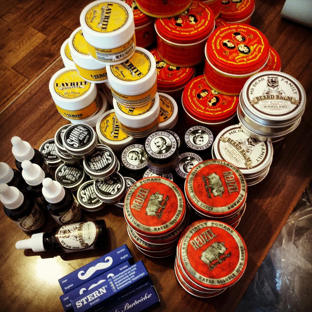 just arrived! #reuzel #layrite #stern #shinergold #captainfawcett #mrbearfamily #sweetgeorgiabrown <a href="/moustacheclub/">RealMenHaveThem</a>