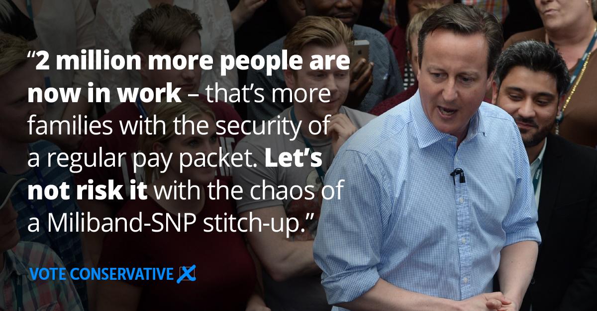 CCHQPress's tweet photo. 2m jobs created since 2010 &amp; our #LongTermPlan &amp; #JobsManifesto will create millions more #VoteConservative http://t.co/Ec9oUbyq1r