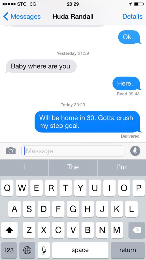 RRFitFirst's tweet image. #fitbit #fitbitme #fitbitprose Here is a pic of the text I just sent to my wife.