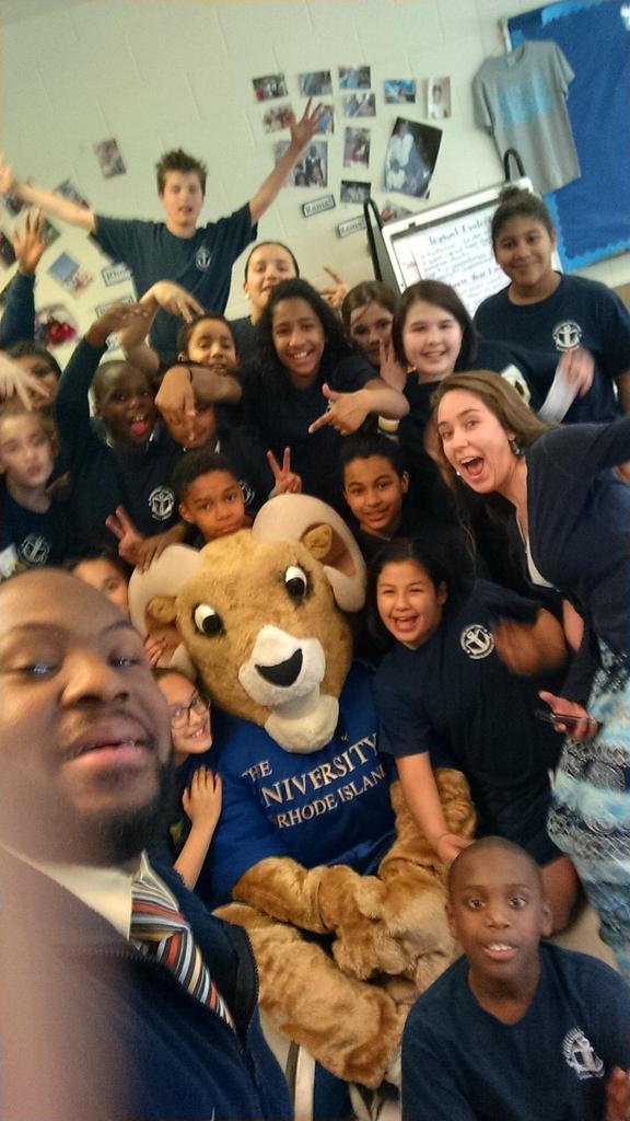 LeonhardtLearn's tweet photo. @bvprep Flashback Friday to the time Rhody came to hang with URI at BVPMS http://t.co/0VzDQOLvOn
