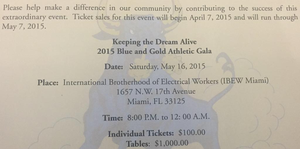 If you would like to make a special donation, please call the Miami Northwestern Athletic Department 305-836-0991.