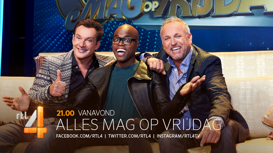 RTL4's tweet photo. De laatste 'Alles Mag Op Vrijdag' van dit seizoen met o.a. @SylviaGeersen en @BastiaanRagas, vanavond om 21.00u. http://t.co/zavO3y7Tsu