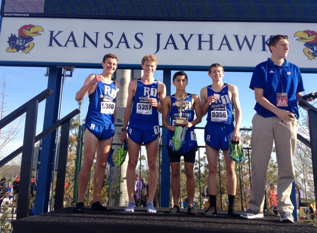 MountieXCcoach's tweet image. Kansas Relays 4 x Mile Champions! Ian Smith, Christian Liddell, Jessie Ramirez, Taylor Bryant #arpreps #TMT