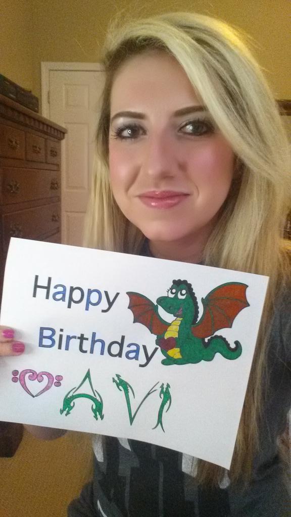. HAPPY BIRTHDAY! ur amazing and u mean so much to us! We love u SOO much I hope u have the best day   