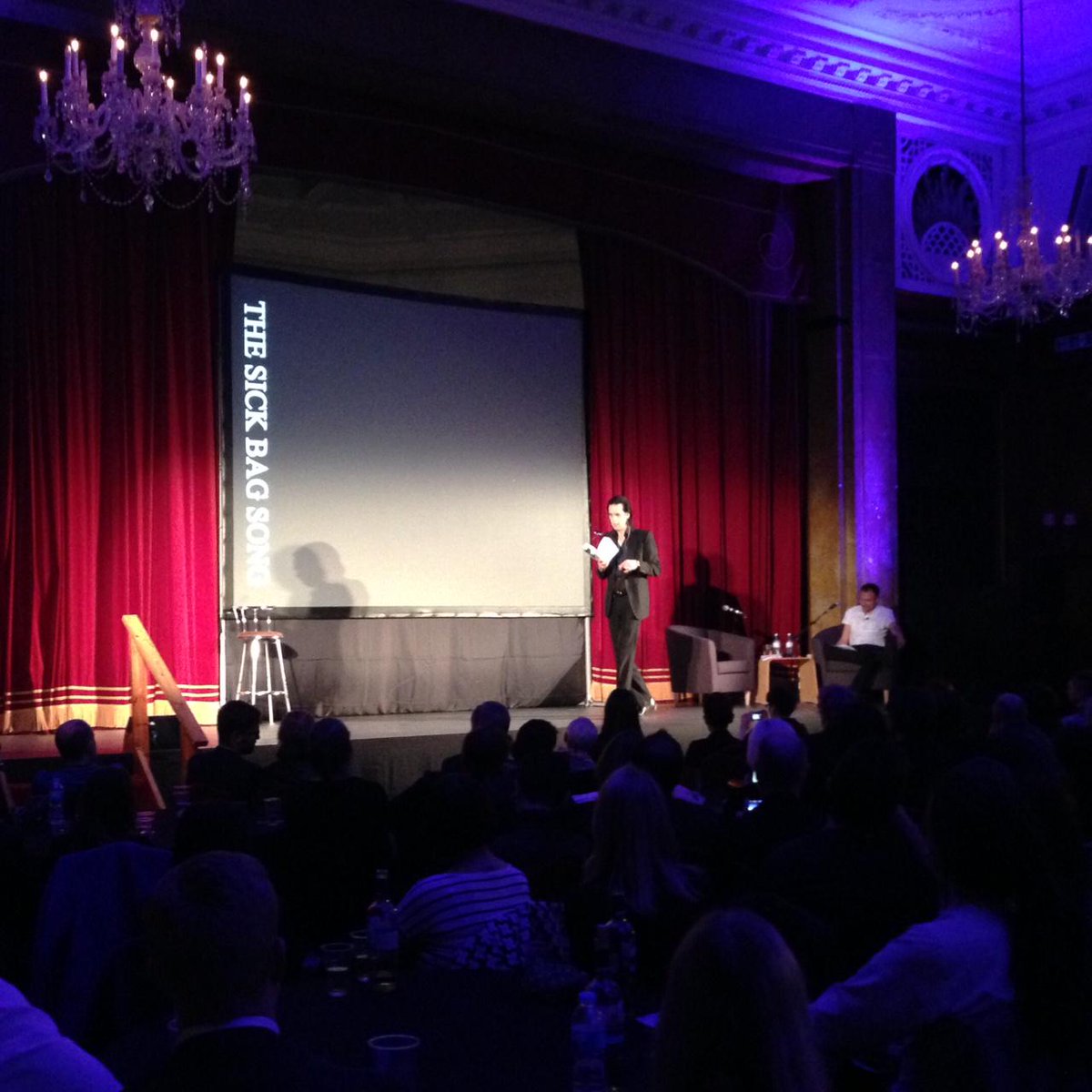 Great night for <a href="/nickcave/">Nick Cave & The Bad Seeds</a>'s The Sick Bag Song event in London yesterday.