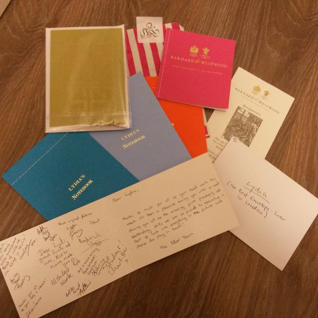 An amazing goodie bag of gifts to go home with after spending a week interning at <a href="/BarnardWestwood/">Barnard & Westwood</a>, thank you!!