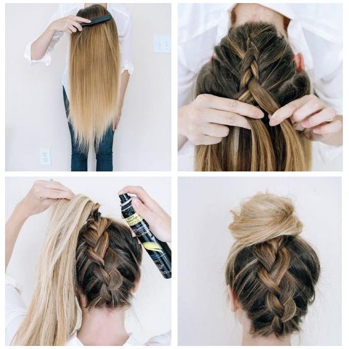 Braided hair bun pictorial, who wants to give it a try? #hairbun #hair #winstonia #beauty #fashion #tutorial