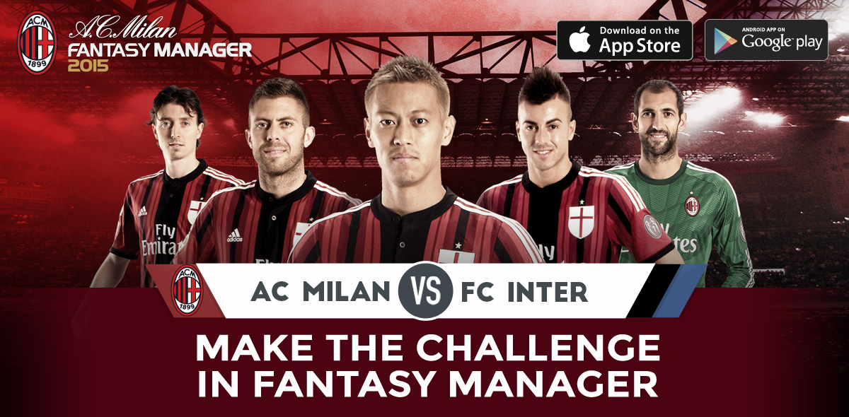 acmilan's tweet photo. #ACMilan and FC Internazionale meet face to face in AC Milan Fantasy Manager! Play now: http://t.co/l8Rp874a5P http://t.co/xBmdOdiE9V