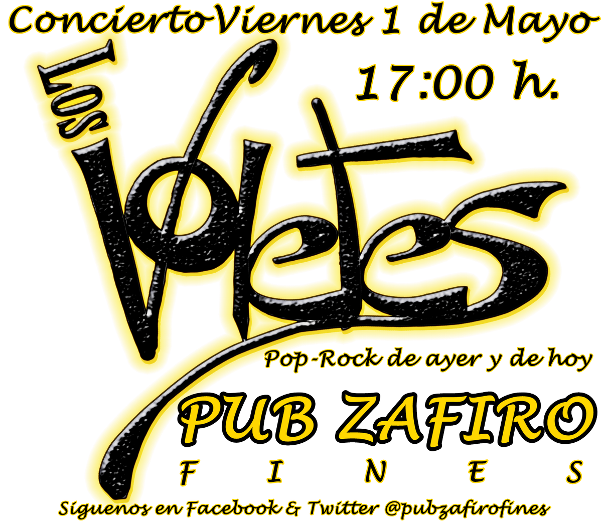 pubzafirofines's tweet photo. CONCIERTO DE LOS VOLETES VIERNES 1 DE MAYO (17:00 h) EN PUB ZAFIRO (Fines) http://t.co/aEbg1avVP6