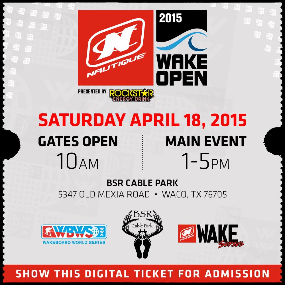 KyleRattray's tweet photo. Show this digital ticket at the gate and get in to the @NautiqueBoats #wakeopen for FREE! http://t.co/WRr34vVXqT