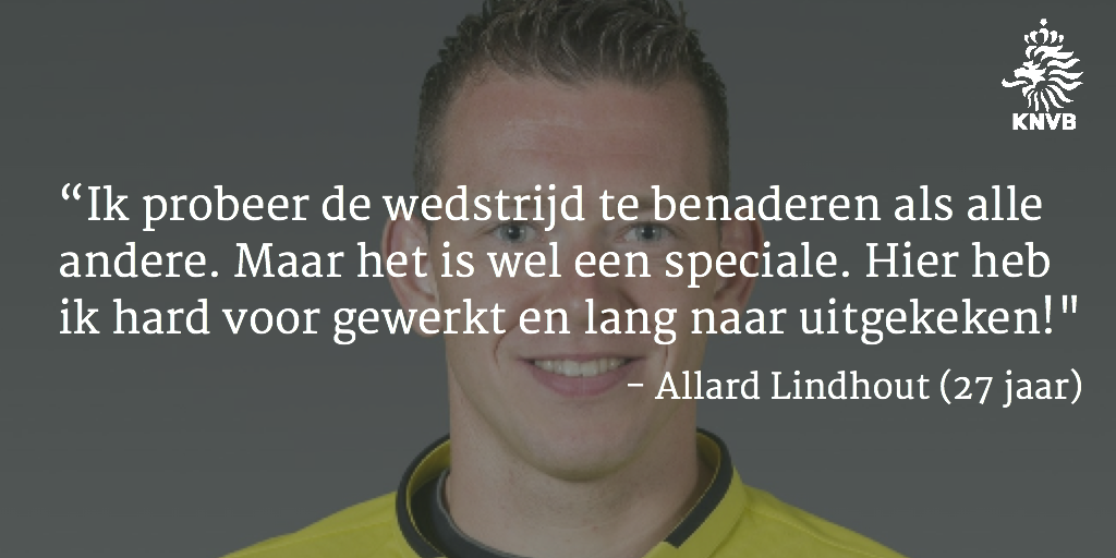 KNVB's tweet photo. Debuut! Arbiter Allard Lindhout fluit zaterdag zijn 1e wedstrijd in de #Eredivisie. #wilgro http://t.co/Tb9FKwGmAV http://t.co/g4MFqIQCRm