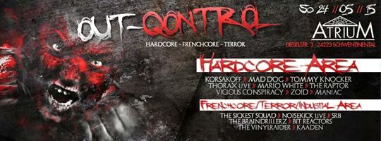 vanbass10music's tweet photo. 24.05. #OUTCONTROL #ATRIUM #KIEL @DJ_Korsakoff @Dj_Maddog @djtommyknocker @TheVinylraider @noisekick @thesickestsquad http://t.co/Hsr3i9VyTQ
