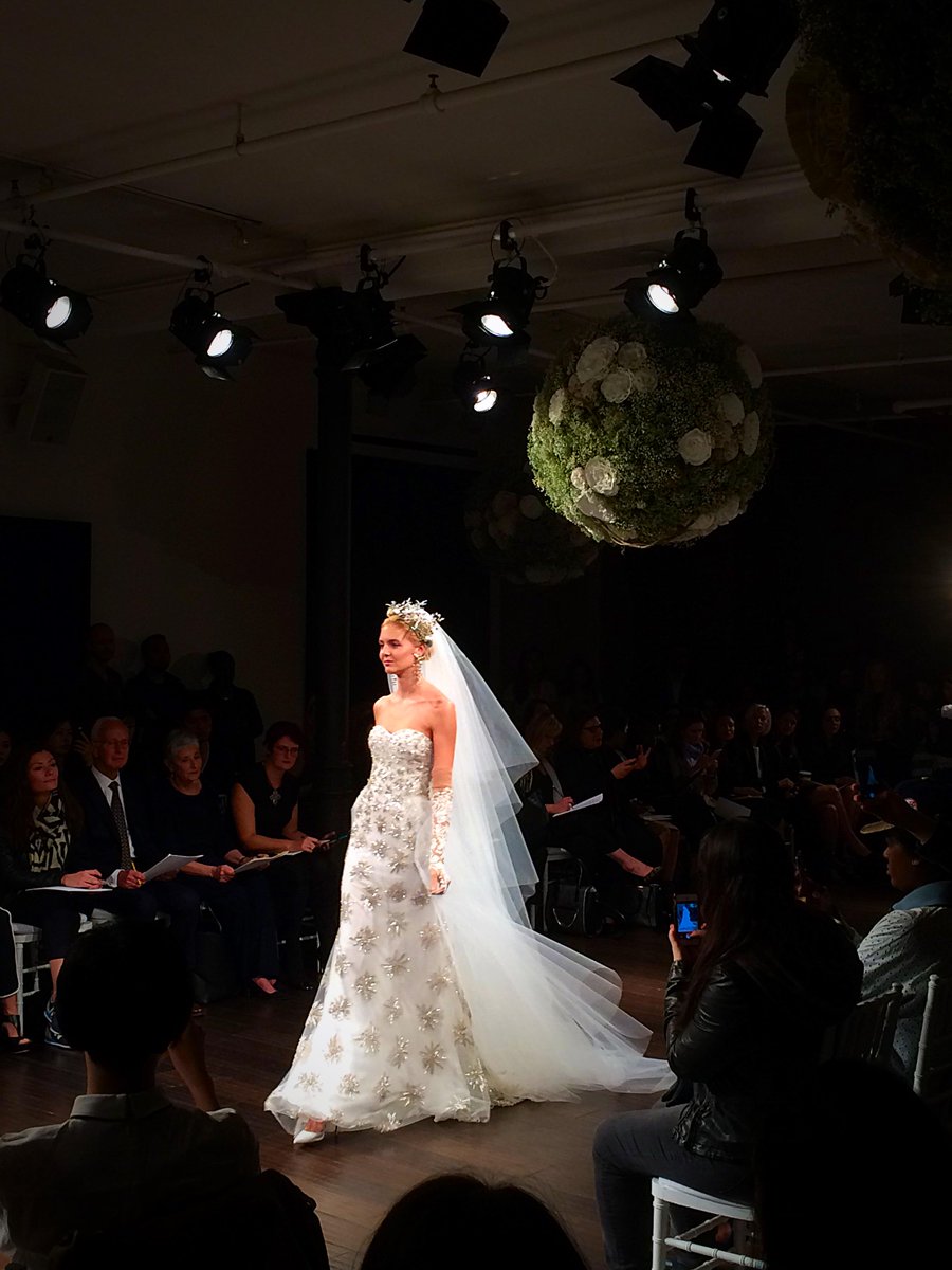 A look from the <a href="/NAEEMKHANNYC/">NAEEM KHAN</a> #bridal collection. For more #bridalfashionweek coverage, see wwd.com/runway/bridal-…