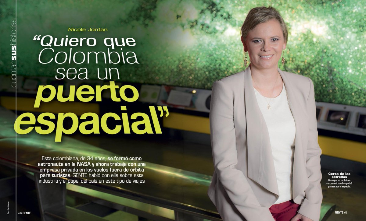 Nicole Jordan estudió en la <a href="/NASA/">NASA</a> y hoy trabaja en vuelos espaciales para #turistas. Léala en goo.gl/TBKzix