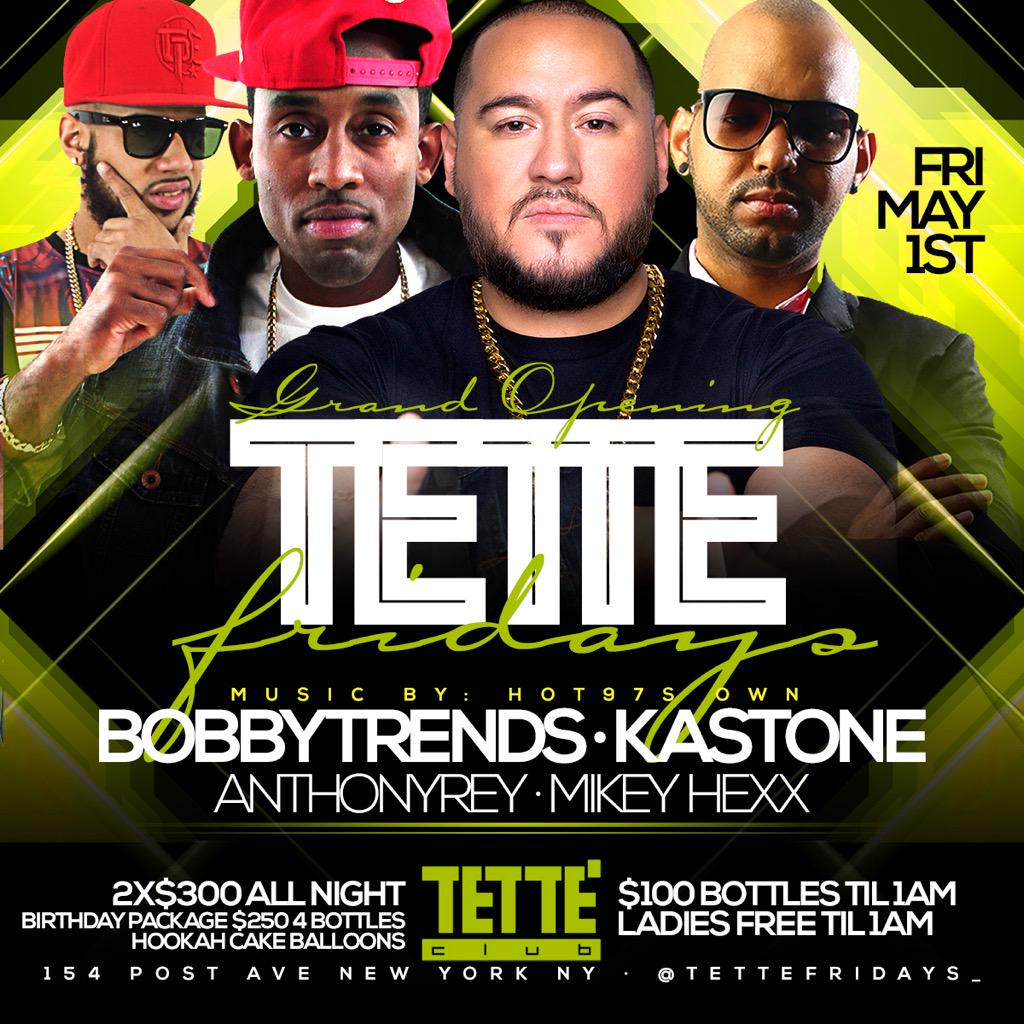 CuBaBk's tweet photo. Tonight Club Tette #TetteFridays @DJBOBBYTRENDS @DJKASTONE @DjAnthonyRey $100 &amp; Ladies Free until 1 347-283-5822 http://t.co/JWDUSRG682