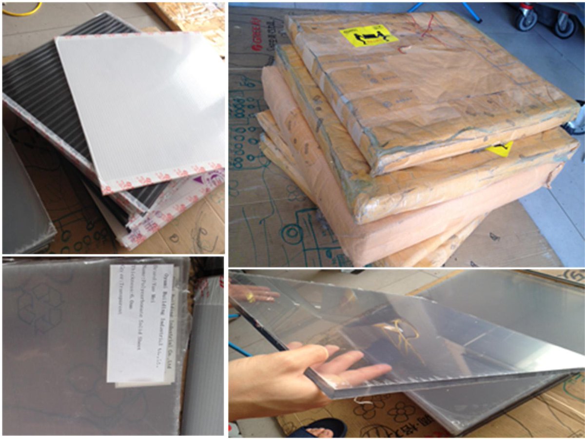 Big sample order,polycarbonate solid sheet and polycarbonate hollow sheet.