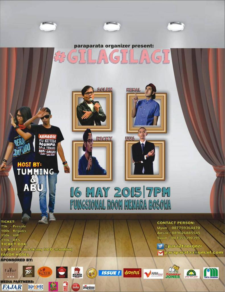uuscapcus's tweet photo. MAKASSAR!! 16 Mei #gilagilagi. Further info : @para2taorgnzr http://t.co/YkouPR5xiz