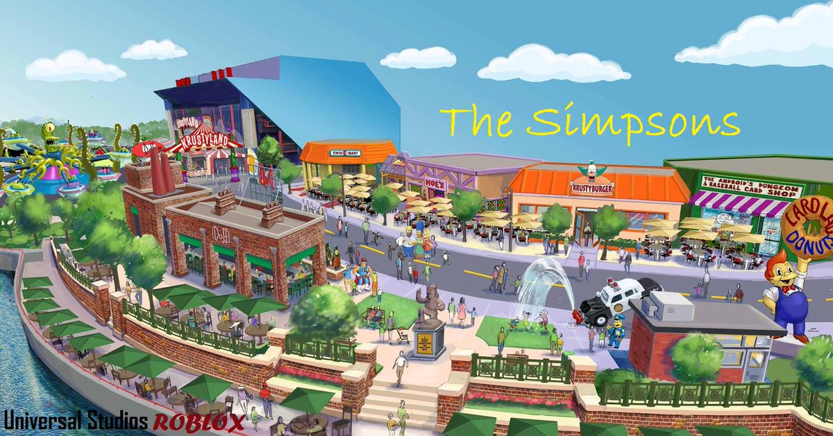 Andrewofpeace On Twitter Concept Art For Our Version Of - the simpsons at universal studios roblox springfield usa