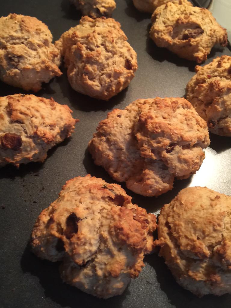 aimezly's tweet photo. I've just took a bite- I take my last tweet back!! So warm, yum, soft wholemeal scones!! Hoping no bloody surprise :) http://t.co/a66QnqeWHg